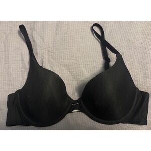 Lily of France‎ Black French Charm Demi Push-up Underwire Bra, Size 34B